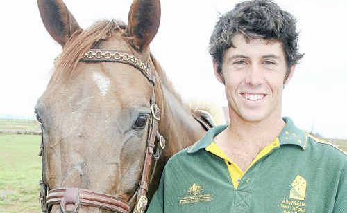 Robert Goodwin with one of his showjumping horses Early Times. Robert Goodwin with one of his showjumping horses Early Times.