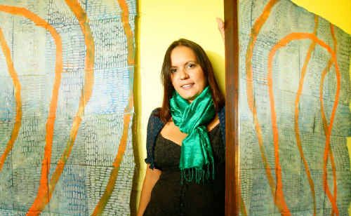 Frances Belle Parker with one of her recent works. Frances Belle Parker with one of her recent works.