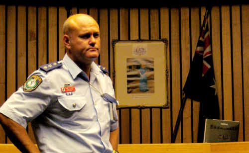 Coffs-Clarence crime manager Cameron Lindsay at yesterday’s meeting in Maclean. Coffs-Clarence crime manager Cameron Lindsay at yesterday’s meeting in Maclean.