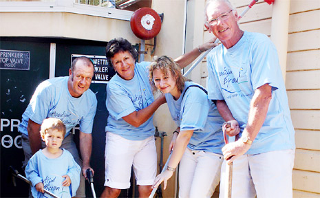 Preparing for the clean-up are (from left) Cooper and Paul Prior, Diana Ricketts, Katharina Volpp and Jonathon Ricketts. Preparing for the clean-up are (from left) Cooper and Paul Prior, Diana Ricketts, Katharina Volpp and Jonathon Ricketts.