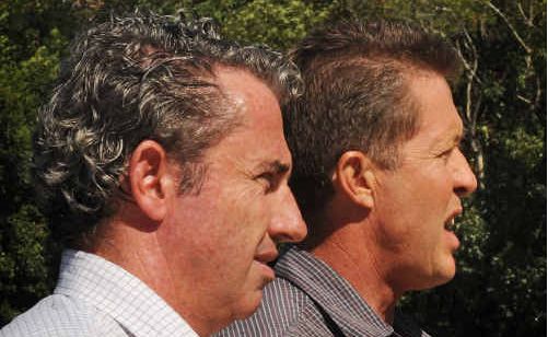 Nationals candidate for Page Kevin Hogan (left) with Member for Cowper Luke Hartsuyker, who launched a bat petition supporting the removal of the Maclean bats. Nationals candidate for Page Kevin Hogan (left) with Member for Cowper Luke Hartsuyker, who launched a bat petition supporting the removal of the Maclean bats.