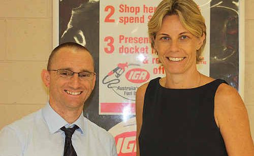 Ritchies IGA Ballina manager Adrian Rigby hands over a donation of $1000 to Heartfelt House executive director Vicki Hamilton. Ritchies IGA Ballina manager Adrian Rigby hands over a donation of $1000 to Heartfelt House executive director Vicki Hamilton.