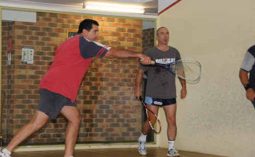 Phil Stewart launches a shot during his match. Phil Stewart launches a shot during his match.