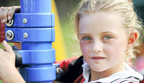 Trinity’s best friend Lily McCormack at Gooburrum State School. Trinity’s best friend Lily McCormack at Gooburrum State School.