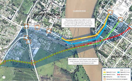 The Grafton Bridge routes as proposed by the RTA. The Grafton Bridge routes as proposed by the RTA.