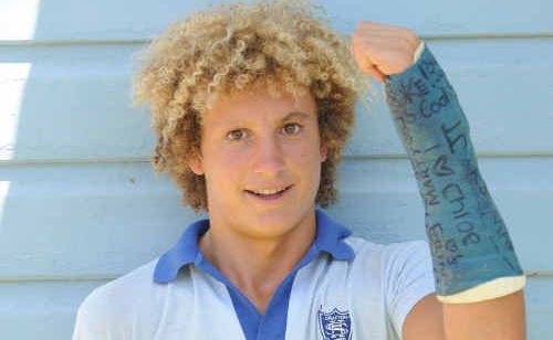Marty Donohoe claimed second in Grafton High’s 50m race with a broken arm. Marty Donohoe claimed second in Grafton High’s 50m race with a broken arm.