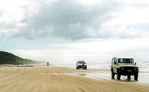 4WDs on Fraser Island. 4WDs on Fraser Island.