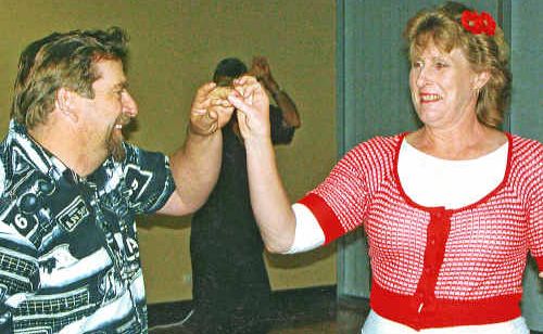 Lionel and Karen Miles get into the swing of things. Lionel and Karen Miles get into the swing of things.