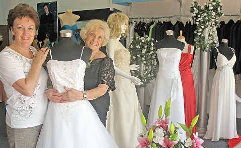 Janelle Power and Mary Vidler from Mary Vidler Bridal Gowns with one of the beautiful gowns girls can wear to the upcoming debutante ball. Janelle Power and Mary Vidler from Mary Vidler Bridal Gowns with one of the beautiful gowns girls can wear to the upcoming debutante ball.