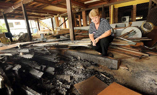 Trish Kelly from Grafton Community College looking at where the fire burned. Trish Kelly from Grafton Community College looking at where the fire burned.