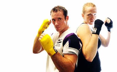 Josh Nagle and Joanne Hunt prepare for fights on Saturday in Nambucca Heads. Josh Nagle and Joanne Hunt prepare for fights on Saturday in Nambucca Heads.
