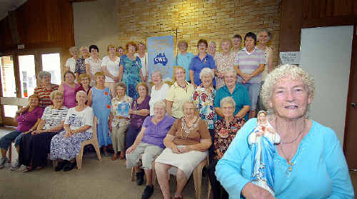 Current president of the Catholic Women’s Group, Mary Roberts, with some of the members celebrating their 60th anniversary. Current president of the Catholic Women’s Group, Mary Roberts, with some of the members celebrating their 60th anniversary.