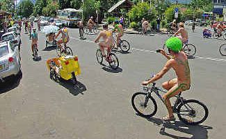 Scenes from last year’s World Naked Bike Ride in Nimbin. Scenes from last year’s World Naked Bike Ride in Nimbin.