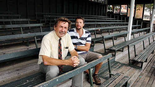 Gympie State High principal Murray Wegner (left) and acting head of science Eric Syme are looking to the future, but hoping some one will want to relocate the school’s historic grandstand, which has to go to make way for a new science and language centre. Gympie State High principal Murray Wegner (left) and acting head of science Eric Syme are looking to the future, but hoping some one will want to relocate the school’s historic grandstand, which has to go to make way for a new science and language centre.