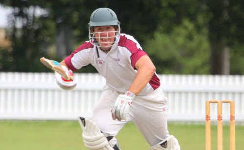 Brothers Brad Robertson grabs a single on the way to his ton. Brothers Brad Robertson grabs a single on the way to his ton.