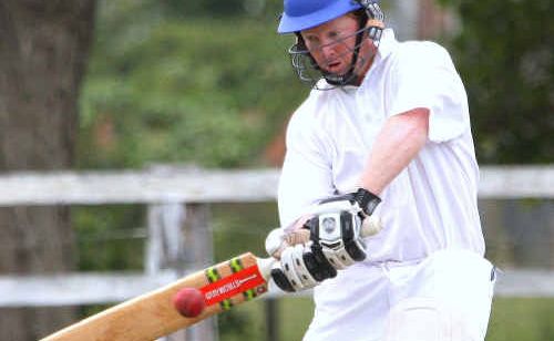 Westlawn batsman Brad Inmon greets the ball against Tucabia White. Westlawn batsman Brad Inmon greets the ball against Tucabia White.