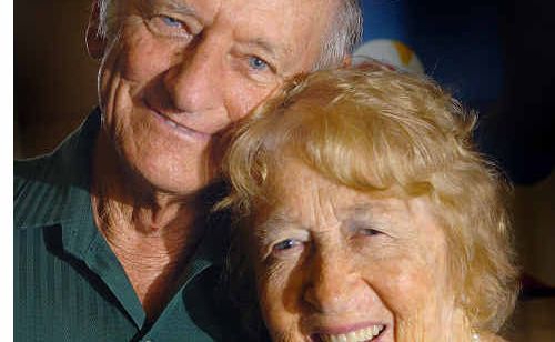 After 60 years of marriage, Ron and Fay Wyeth still beam as they embrace for a photo. After 60 years of marriage, Ron and Fay Wyeth still beam as they embrace for a photo.