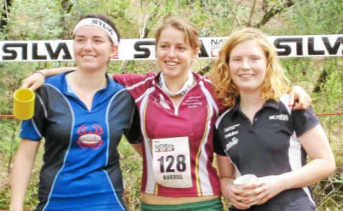 (From left) Winner Emily Prudhoe (NSW), Lilian Burrill, 2nd of Warwick, and Jasmine Sunley 3rd after the sprint. (From left) Winner Emily Prudhoe (NSW), Lilian Burrill, 2nd of Warwick, and Jasmine Sunley 3rd after the sprint.