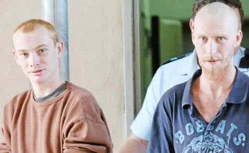 Caleb Ezekiel Rogers, 18, with brother Joseph Luke Rogers, 23, are led to the Warwick Magistrates Court where they narrowly escaped jail time after facing a total of 15 charges. Caleb Ezekiel Rogers, 18, with brother Joseph Luke Rogers, 23, are led to the Warwick Magistrates Court where they narrowly escaped jail time after facing a total of 15 charges.