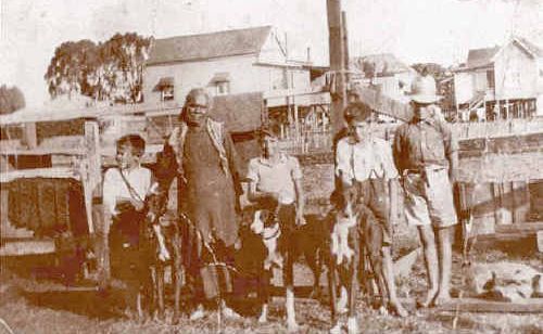 Granny Janey Brown at North Lismore in 1935 with her grandsons. She was among those who left Modanville, thecamp site of the traditional owners, when it was made a reserve, moving Granny Janey Brown at North Lismore in 1935 with her grandsons. She was among those who left Modanville, thecamp site of the traditional owners, when it was made a reserve, moving