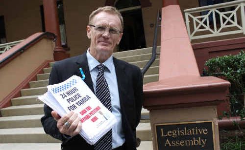 MP Steve Cansdell outside NSW Parliament with the petition. MP Steve Cansdell outside NSW Parliament with the petition.