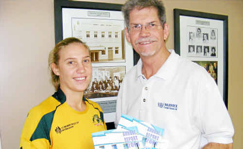 Australian Southern Stars cricketer Delissa Kimmince with Warwick Credit Union CEO John Brown after winning the 2008 Daily News/Warwick Loan Centre Senior Sports Star of the Year. Australian Southern Stars cricketer Delissa Kimmince with Warwick Credit Union CEO John Brown after winning the 2008 Daily News/Warwick Loan Centre Senior Sports Star of the Year.