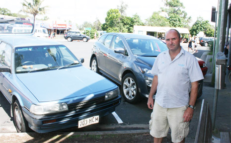 Wash House Laundry owner Bob Evans is not impressed with loss of parking spaces outside his business. Wash House Laundry owner Bob Evans is not impressed with loss of parking spaces outside his business.