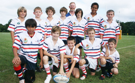 he Byron Bay Public School’s rugby union team gets ready to participate in the gala day at Bangalow last Friday. he Byron Bay Public School’s rugby union team gets ready to participate in the gala day at Bangalow last Friday.