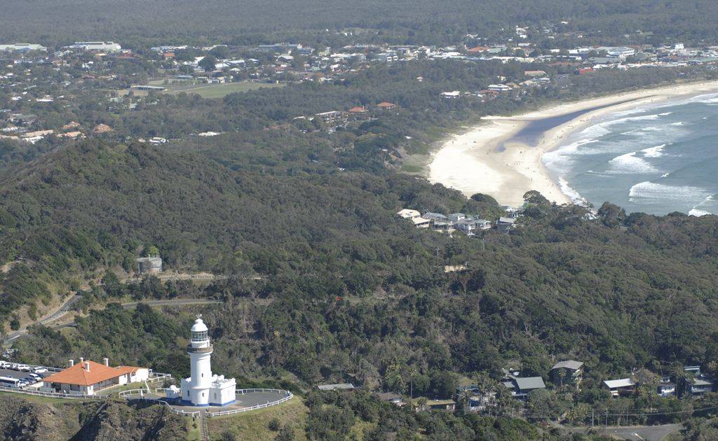 Byron Bay lighthouse looking back towards Byron Bay Byron Bay lighthouse looking back towards Byron Bay