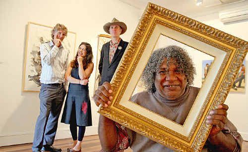 Northern Rivers Portrait Prize subject Digby Moran is critiqued by David Wolff from Walters Solicitors, who are major sponsors, Lismore Regional Gallery curator Kezia Geddes and artist Jimmy Willing. Northern Rivers Portrait Prize subject Digby Moran is critiqued by David Wolff from Walters Solicitors, who are major sponsors, Lismore Regional Gallery curator Kezia Geddes and artist Jimmy Willing.