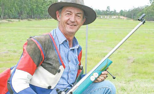 Rob Bondfield after his grand aggregate win at the South Burnett District Rifle Association Annual Prize Shoot. Rob Bondfield after his grand aggregate win at the South Burnett District Rifle Association Annual Prize Shoot.
