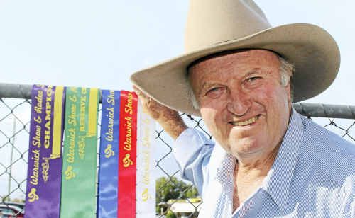 Warwick Show prime cattle committee chairman Bill Gross with some of the ribbons to be won on April 9 at the show. Warwick Show prime cattle committee chairman Bill Gross with some of the ribbons to be won on April 9 at the show.