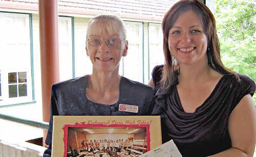 Richmond River High School music teacher Sheryl Williamson (left) with Rebekka Battista from Our Kids. Richmond River High School music teacher Sheryl Williamson (left) with Rebekka Battista from Our Kids.
