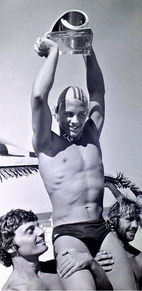 Grant Kenny wins Australian senior and junior ironman titles at Maroochydore Beach, 1980. Grant Kenny wins Australian senior and junior ironman titles at Maroochydore Beach, 1980.