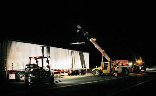The Pacific Highway was reduced to one lane between Bangalow and Newrybar after a B-double got unhitched. The Pacific Highway was reduced to one lane between Bangalow and Newrybar after a B-double got unhitched.