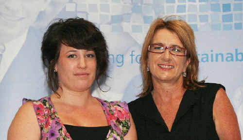 Rachael Pachos is presented the Grafton campus gold award by Sue Hughes. Rachael Pachos is presented the Grafton campus gold award by Sue Hughes.