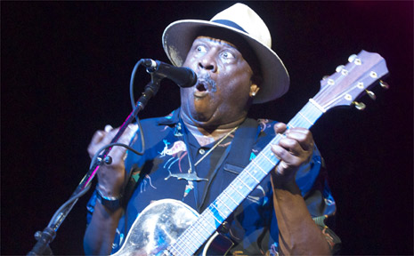 Popular Bluesfest performer Taj Mahal puts in an eye-popping performance at the festival. Popular Bluesfest performer Taj Mahal puts in an eye-popping performance at the festival.