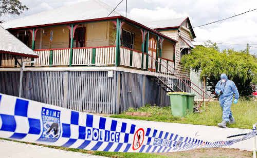 Police forensic staff outside the Dudleigh St, Booval, home of Amanda. Police forensic staff outside the Dudleigh St, Booval, home of Amanda.