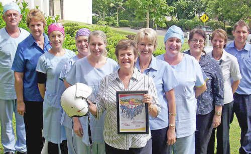St Vincent’s Hospital director of nursing Jane Spaeth (front) flanked by hospital staff involved in the Payroll Deduction Program. St Vincent’s Hospital director of nursing Jane Spaeth (front) flanked by hospital staff involved in the Payroll Deduction Program.