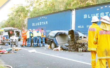 The wreckage that claimed a life at Iluka this morning. The wreckage that claimed a life at Iluka this morning.