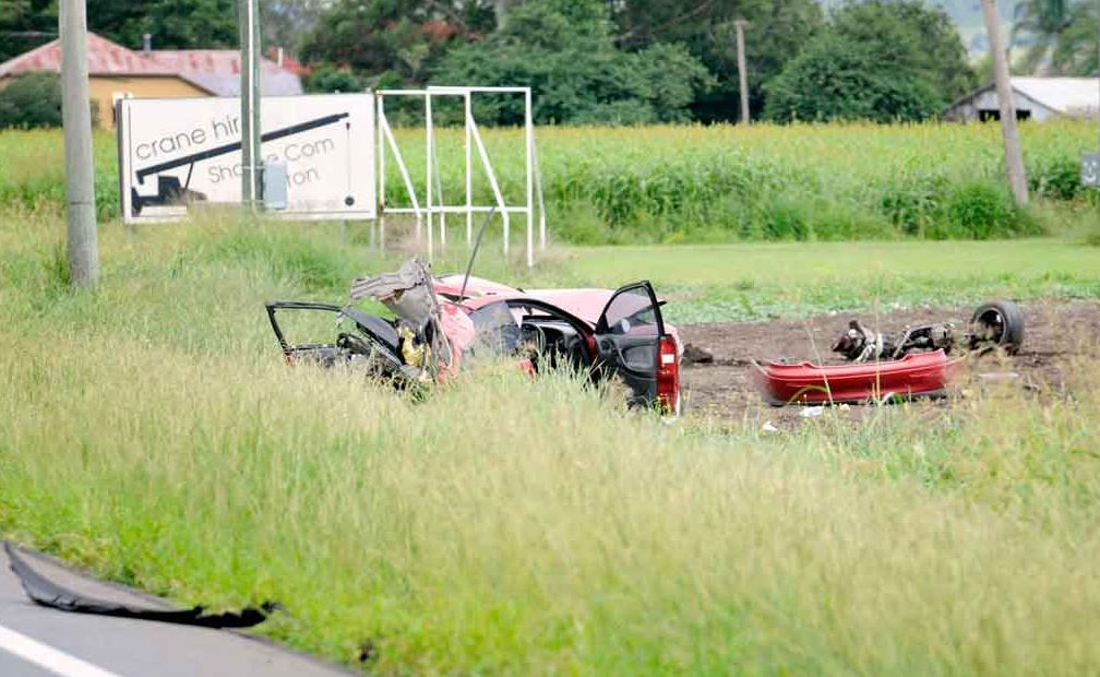 THREE people are dead and another man is in a serious condition after their car collided with oncoming traffic on the Warrego Highway. THREE people are dead and another man is in a serious condition after their car collided with oncoming traffic on the Warrego Highway.