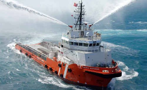 Gladstone based Pacific Responder out on Douglas Shoal, helping the salvage effort for the Shen Neng 1 incident. Gladstone based Pacific Responder out on Douglas Shoal, helping the salvage effort for the Shen Neng 1 incident.
