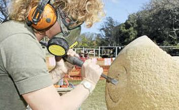 Fine detail: Birgit Grapentin, from Laidley, sculpting Explorer in the 2008 Sculpture Symposium. Fine detail: Birgit Grapentin, from Laidley, sculpting Explorer in the 2008 Sculpture Symposium.