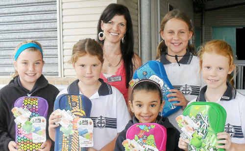 Centaur Public School students James Denny, Samantha Storer, Jemma Taylor, teacher Misha Ivers, Charlie Bark and Lilee Attenborough-Doyle. Centaur Public School students James Denny, Samantha Storer, Jemma Taylor, teacher Misha Ivers, Charlie Bark and Lilee Attenborough-Doyle.