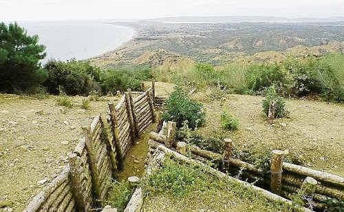 A reconstructed trench built by the Anzacs at the location known as the Nek, where hundreds of Anzacs were slaughtered in one episode. A reconstructed trench built by the Anzacs at the location known as the Nek, where hundreds of Anzacs were slaughtered in one episode.