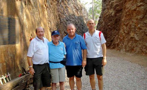 Jeff Lowien, his father and former POW Cliff Lowien, Nationals Senator John Williams and Liberal Senator Guy Barnett at Hellfire Pass last Friday. Jeff Lowien, his father and former POW Cliff Lowien, Nationals Senator John Williams and Liberal Senator Guy Barnett at Hellfire Pass last Friday.