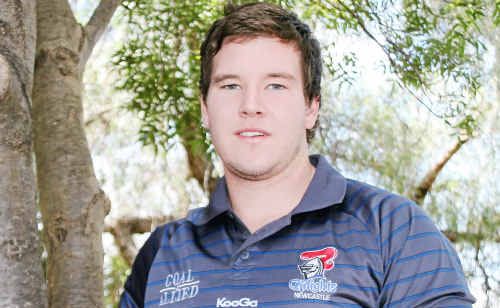 Warwick footballer Ryan Kinlyside is home after injury ended his first season at the Newcastle Knights. Warwick footballer Ryan Kinlyside is home after injury ended his first season at the Newcastle Knights.