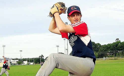 Woolgoolga Bluesox pitcher Michael Crossland. Woolgoolga Bluesox pitcher Michael Crossland.
