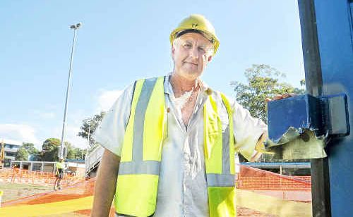 Terry Franklin with the damaged lock cover where thieves gained access to a tool storage container. Terry Franklin with the damaged lock cover where thieves gained access to a tool storage container.