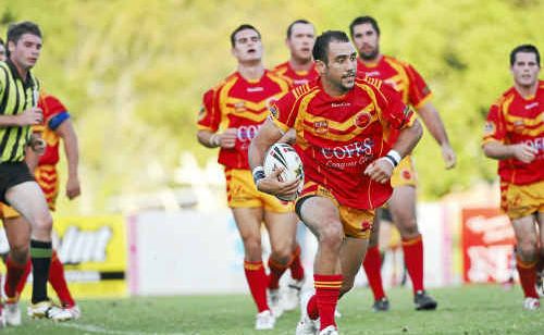Coffs fullback Blaize Parter before he fell foul of referee Jason Townley (left) post-match. Coffs fullback Blaize Parter before he fell foul of referee Jason Townley (left) post-match.